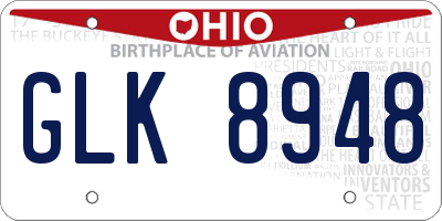 OH license plate GLK8948