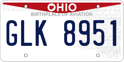 OH license plate GLK8951