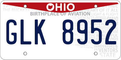 OH license plate GLK8952