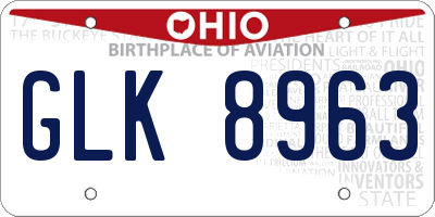 OH license plate GLK8963