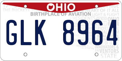 OH license plate GLK8964