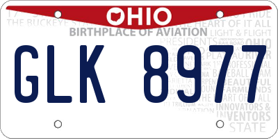 OH license plate GLK8977