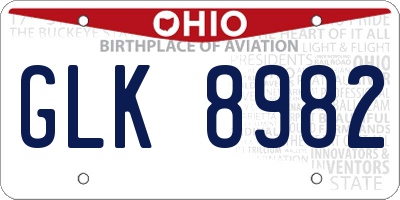 OH license plate GLK8982