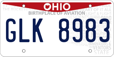 OH license plate GLK8983