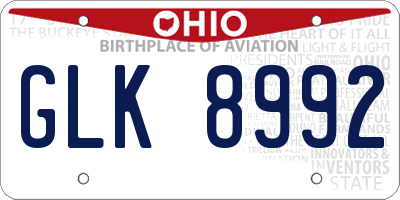 OH license plate GLK8992