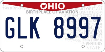 OH license plate GLK8997