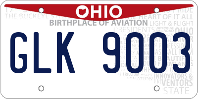 OH license plate GLK9003