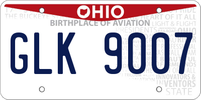 OH license plate GLK9007