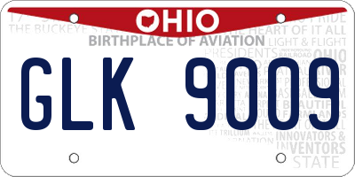 OH license plate GLK9009