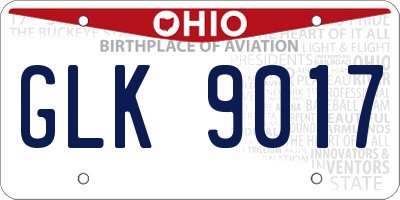 OH license plate GLK9017