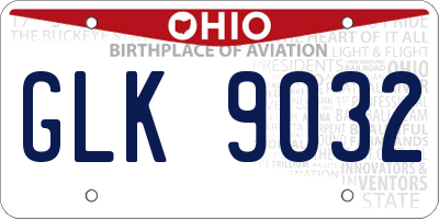 OH license plate GLK9032