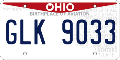 OH license plate GLK9033