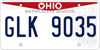 OH license plate GLK9035