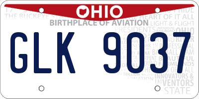 OH license plate GLK9037