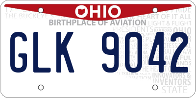 OH license plate GLK9042