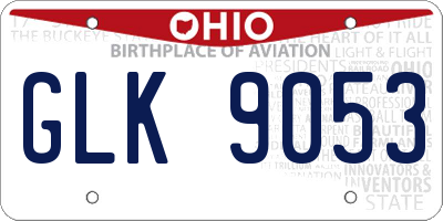 OH license plate GLK9053