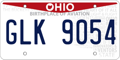 OH license plate GLK9054