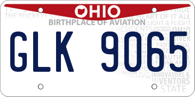 OH license plate GLK9065