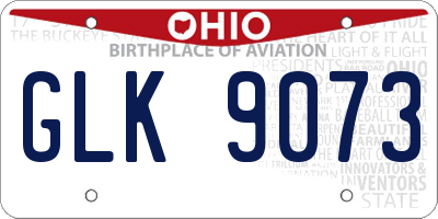 OH license plate GLK9073