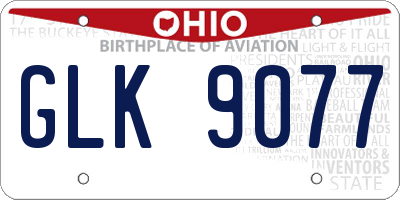 OH license plate GLK9077