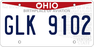 OH license plate GLK9102