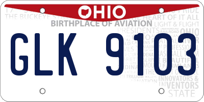 OH license plate GLK9103