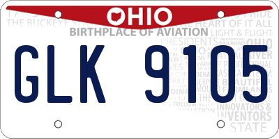 OH license plate GLK9105