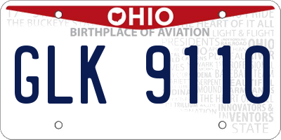 OH license plate GLK9110