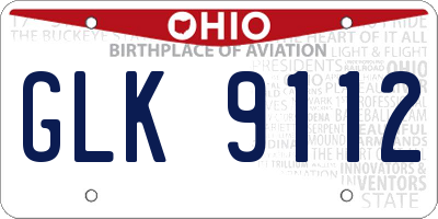 OH license plate GLK9112