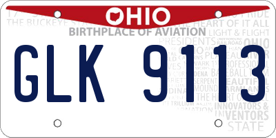OH license plate GLK9113