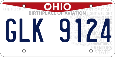 OH license plate GLK9124