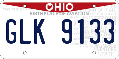 OH license plate GLK9133