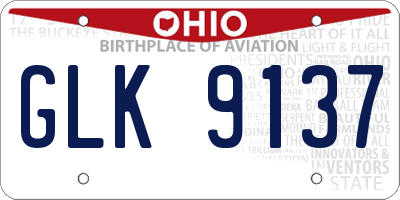 OH license plate GLK9137