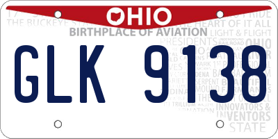 OH license plate GLK9138