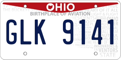 OH license plate GLK9141