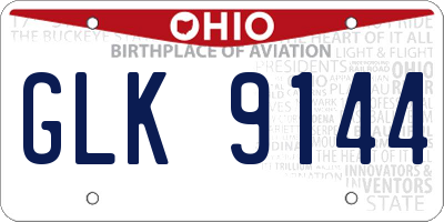 OH license plate GLK9144