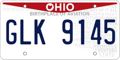 OH license plate GLK9145