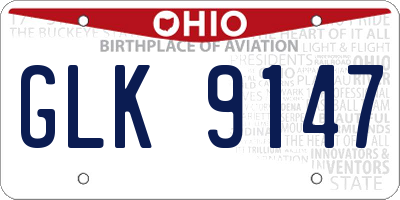 OH license plate GLK9147