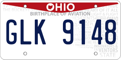 OH license plate GLK9148