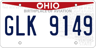 OH license plate GLK9149