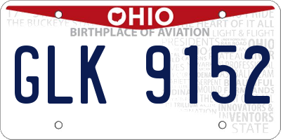 OH license plate GLK9152