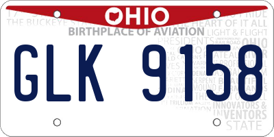 OH license plate GLK9158