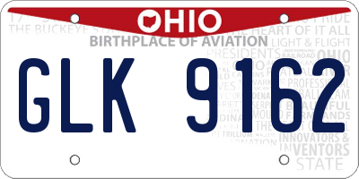 OH license plate GLK9162