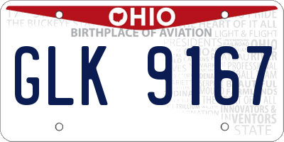 OH license plate GLK9167