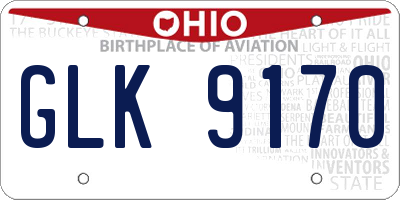 OH license plate GLK9170