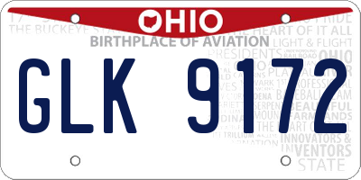 OH license plate GLK9172