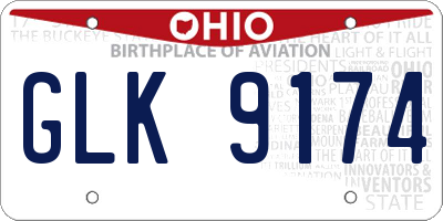 OH license plate GLK9174
