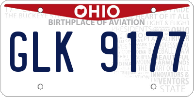 OH license plate GLK9177