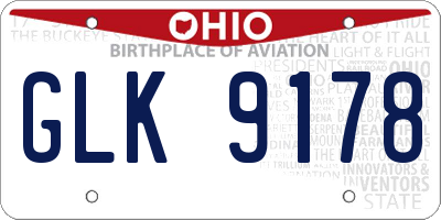 OH license plate GLK9178