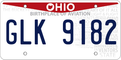 OH license plate GLK9182